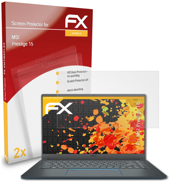 atFoliX FX-Antireflex Displayschutzfolie für MSI Prestige 15