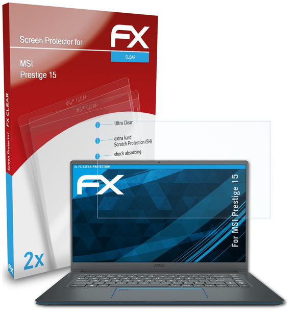 atFoliX FX-Clear Schutzfolie für MSI Prestige 15