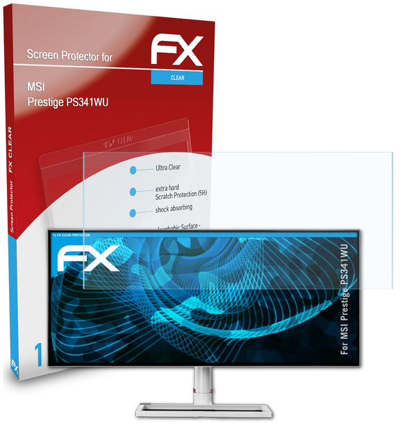 atFoliX FX-Clear Schutzfolie für MSI Prestige PS341WU
