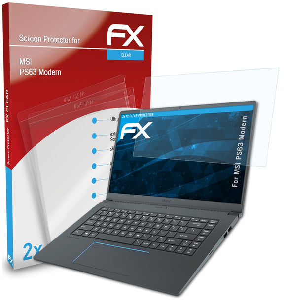 atFoliX FX-Clear Schutzfolie für MSI PS63 Modern