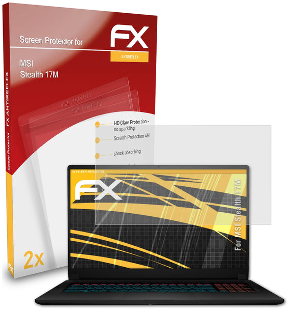atFoliX FX-Antireflex Displayschutzfolie für MSI Stealth 17M