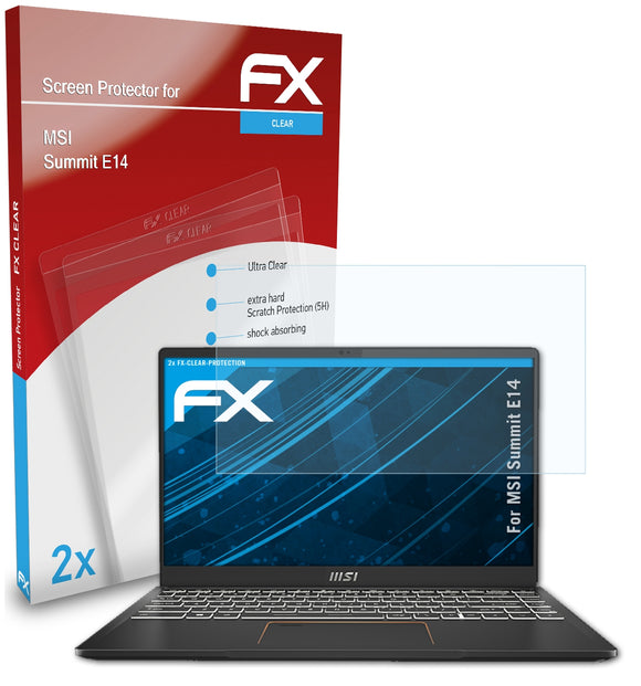 atFoliX FX-Clear Schutzfolie für MSI Summit E14