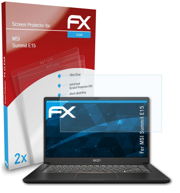 atFoliX FX-Clear Schutzfolie für MSI Summit E15