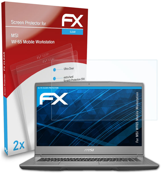 atFoliX FX-Clear Schutzfolie für MSI WF65 Mobile Workstation