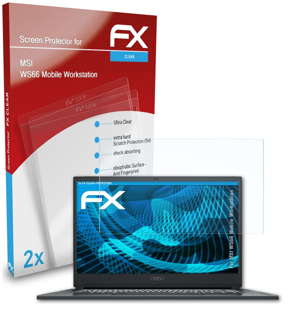 atFoliX FX-Clear Schutzfolie für MSI WS66 Mobile Workstation