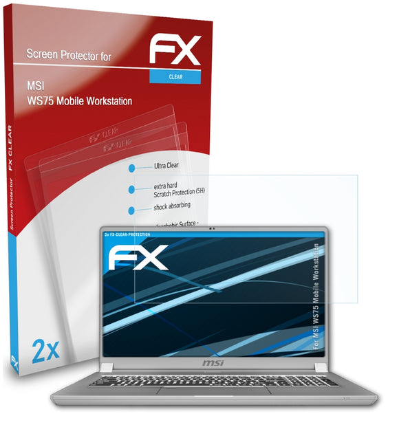 atFoliX FX-Clear Schutzfolie für MSI WS75 Mobile Workstation