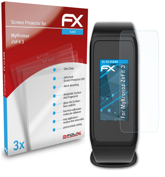 atFoliX FX-Clear Schutzfolie für MyKronoz ZeFit 3