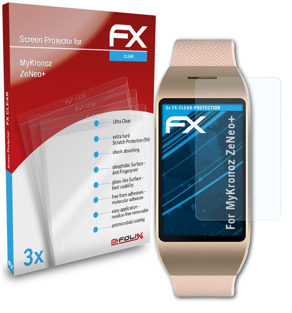 atFoliX FX-Clear Schutzfolie für MyKronoz ZeNeo+