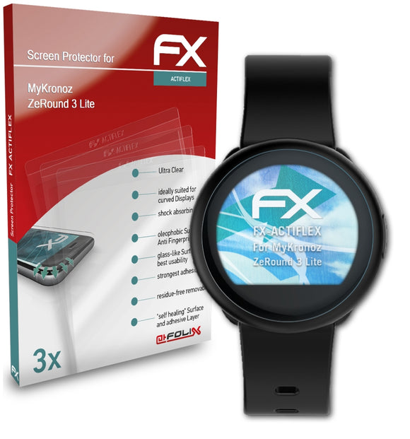 atFoliX FX-ActiFleX Displayschutzfolie für MyKronoz ZeRound 3 Lite