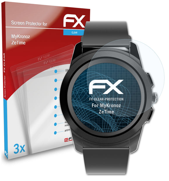 atFoliX FX-Clear Schutzfolie für MyKronoz ZeTime