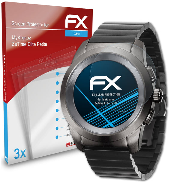 atFoliX FX-Clear Schutzfolie für MyKronoz ZeTime Elite (Petite)