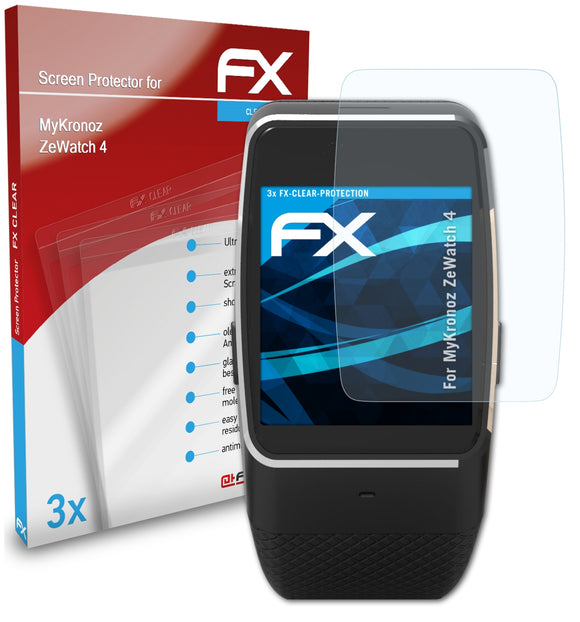 atFoliX FX-Clear Schutzfolie für MyKronoz ZeWatch 4