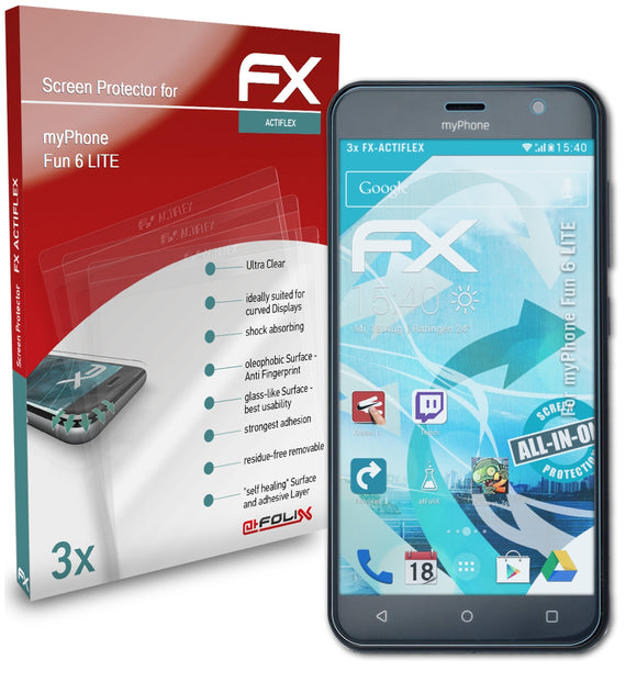 atFoliX FX-ActiFleX Displayschutzfolie für myPhone Fun 6 LITE