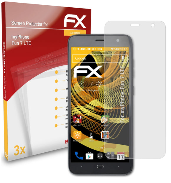 atFoliX FX-Antireflex Displayschutzfolie für myPhone Fun 7 LTE