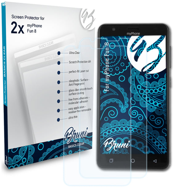 Bruni Basics-Clear Displayschutzfolie für myPhone Fun 8