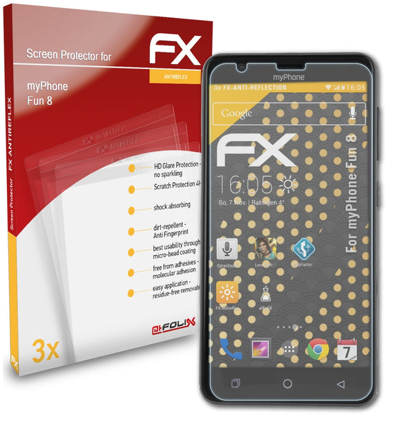 atFoliX FX-Antireflex Displayschutzfolie für myPhone Fun 8