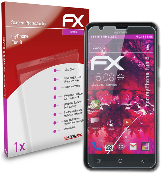 atFoliX FX-Hybrid-Glass Panzerglasfolie für myPhone Fun 8