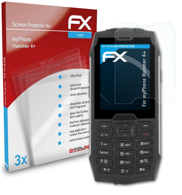 atFoliX FX-Clear Schutzfolie für myPhone Hammer 4+
