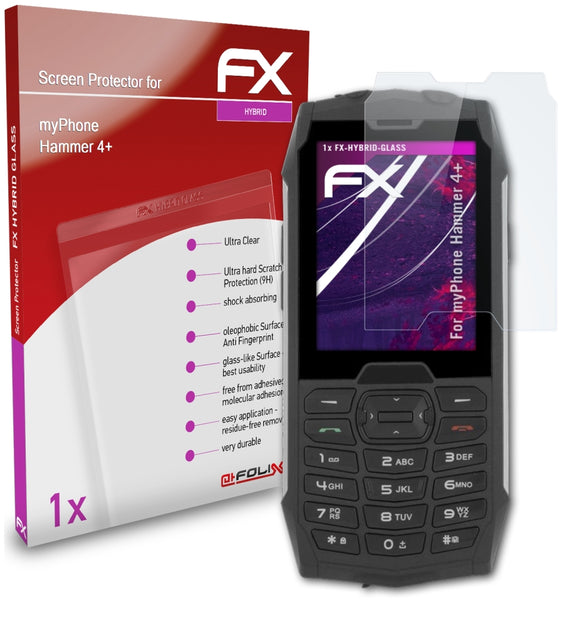 atFoliX FX-Hybrid-Glass Panzerglasfolie für myPhone Hammer 4+