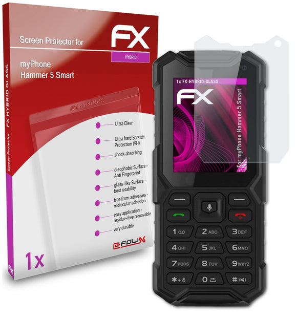 atFoliX FX-Hybrid-Glass Panzerglasfolie für myPhone Hammer 5 Smart