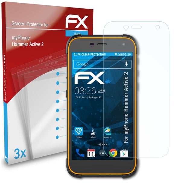 atFoliX FX-Clear Schutzfolie für myPhone Hammer Active 2