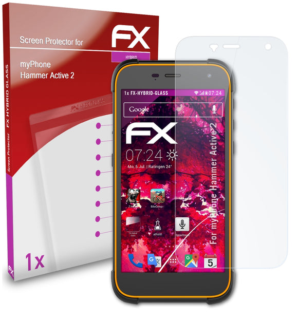 atFoliX FX-Hybrid-Glass Panzerglasfolie für myPhone Hammer Active 2