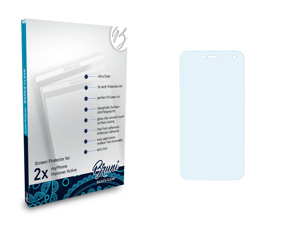 Bruni Basics-Clear Displayschutzfolie für myPhone Hammer Active