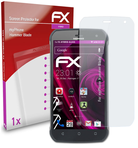 atFoliX FX-Hybrid-Glass Panzerglasfolie für myPhone Hammer Blade