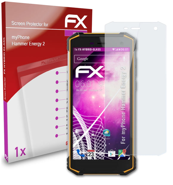 atFoliX FX-Hybrid-Glass Panzerglasfolie für myPhone Hammer Energy 2