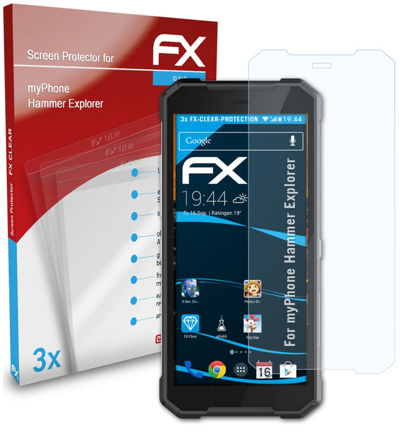 atFoliX FX-Clear Schutzfolie für myPhone Hammer Explorer