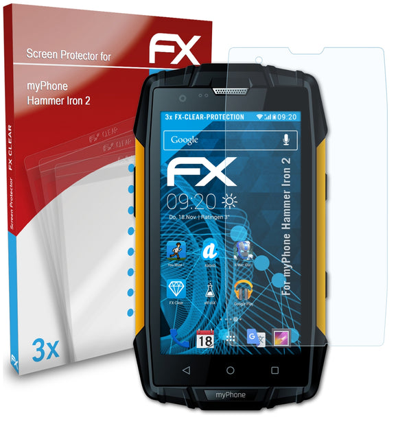 atFoliX FX-Clear Schutzfolie für myPhone Hammer Iron 2