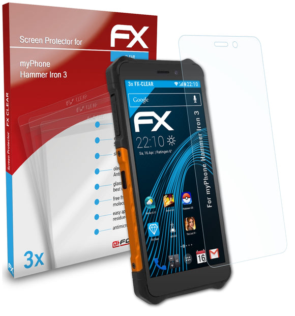 atFoliX FX-Clear Schutzfolie für myPhone Hammer Iron 3
