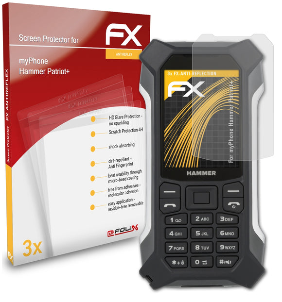 atFoliX FX-Antireflex Displayschutzfolie für myPhone Hammer Patriot+
