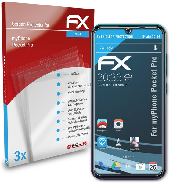 atFoliX FX-Clear Schutzfolie für myPhone Pocket Pro