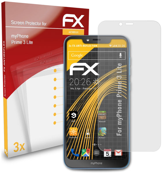 atFoliX FX-Antireflex Displayschutzfolie für myPhone Prime 3 Lite