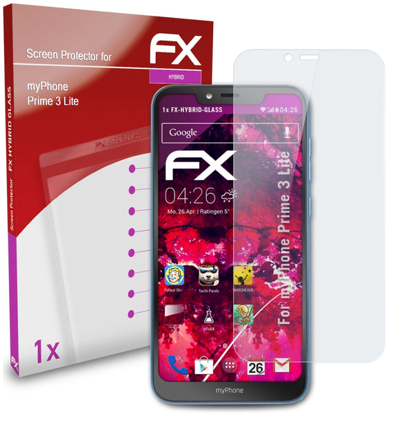 atFoliX FX-Hybrid-Glass Panzerglasfolie für myPhone Prime 3 Lite