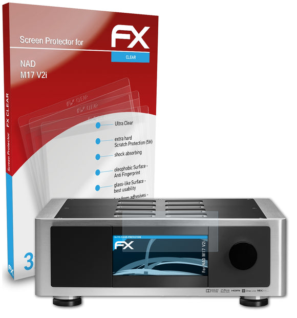atFoliX FX-Clear Schutzfolie für NAD M17 V2i