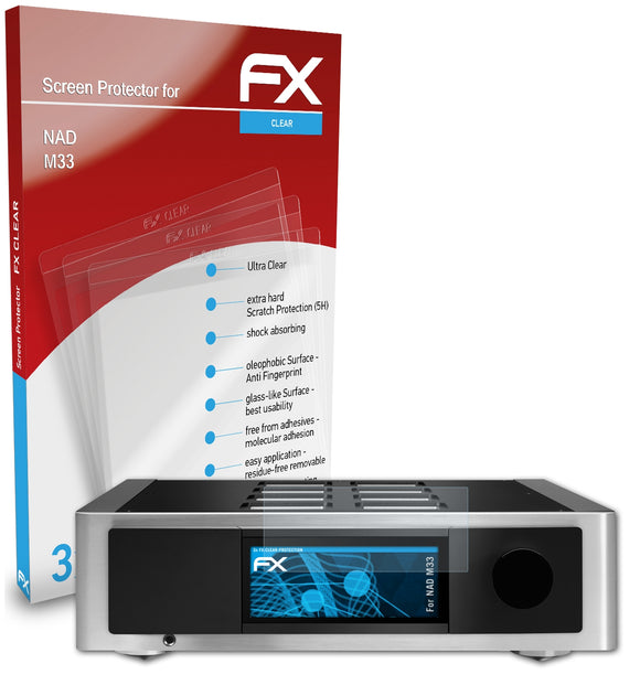 atFoliX FX-Clear Schutzfolie für NAD M33