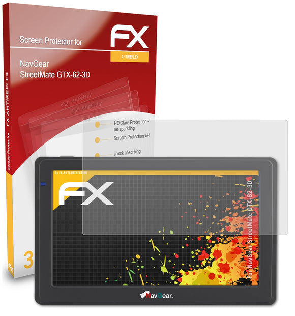 atFoliX FX-Antireflex Displayschutzfolie für NavGear StreetMate GTX-62-3D
