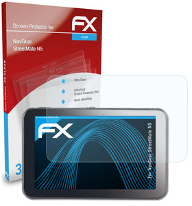 atFoliX FX-Clear Schutzfolie für NavGear StreetMate N5