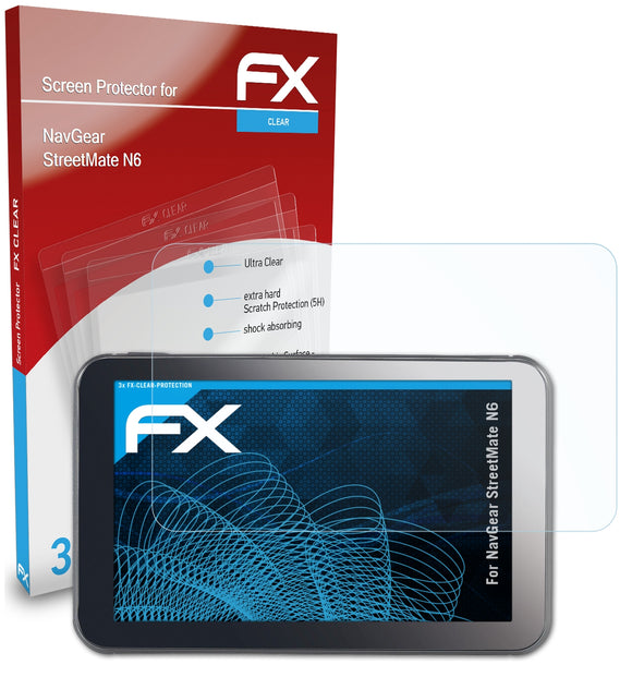 atFoliX FX-Clear Schutzfolie für NavGear StreetMate N6
