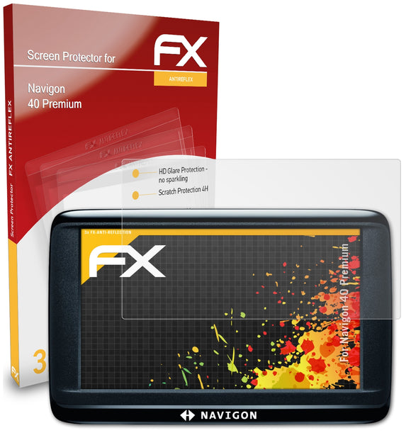 atFoliX FX-Antireflex Displayschutzfolie für Navigon 40 Premium