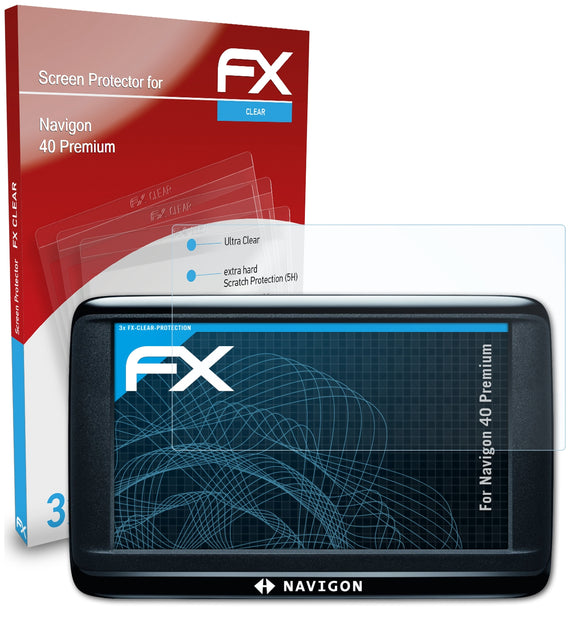 atFoliX FX-Clear Schutzfolie für Navigon 40 Premium
