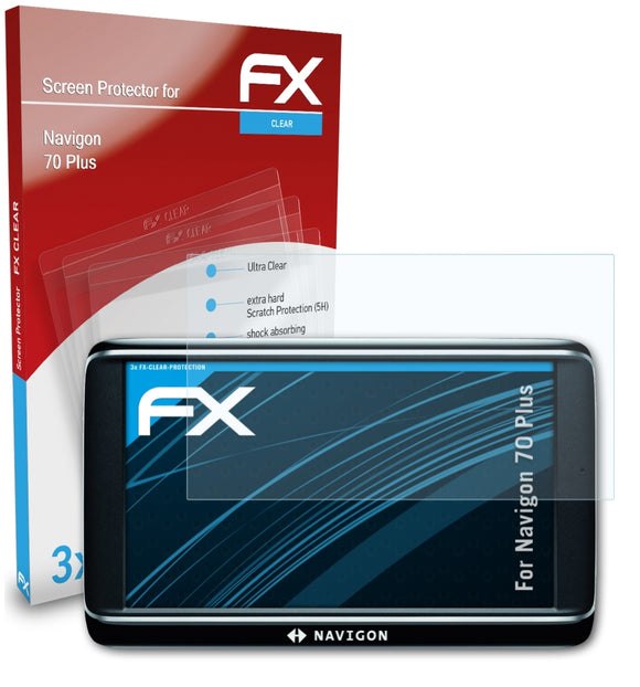 atFoliX FX-Clear Schutzfolie für Navigon 70 Plus