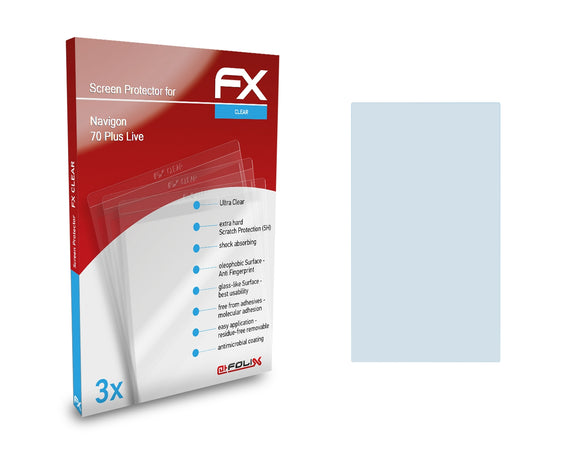atFoliX FX-Clear Schutzfolie für Navigon 70 Plus Live