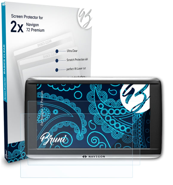 Bruni Basics-Clear Displayschutzfolie für Navigon 72 Premium