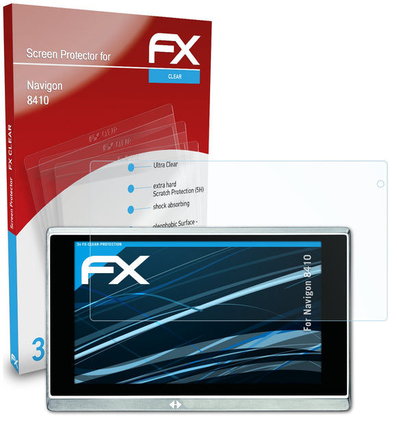 atFoliX FX-Clear Schutzfolie für Navigon 8410
