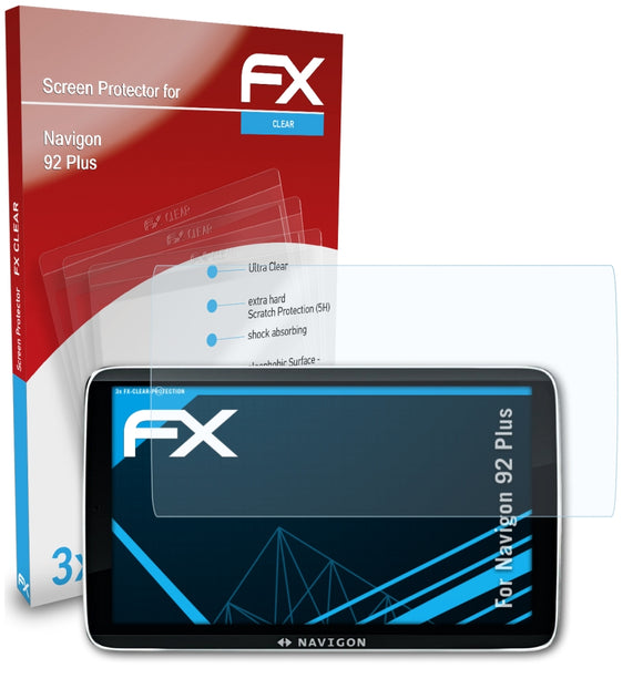 atFoliX FX-Clear Schutzfolie für Navigon 92 Plus