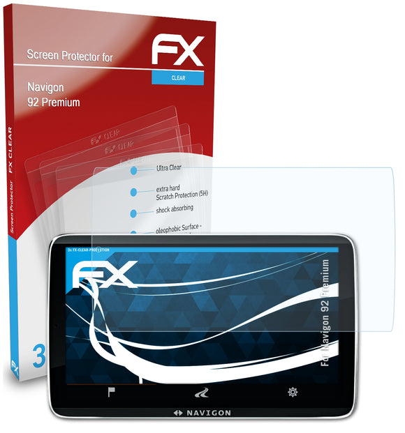 atFoliX FX-Clear Schutzfolie für Navigon 92 Premium
