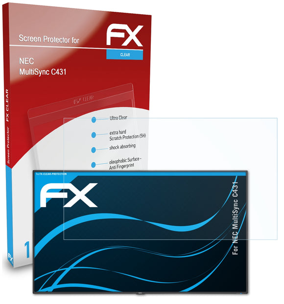 atFoliX FX-Clear Schutzfolie für NEC MultiSync C431